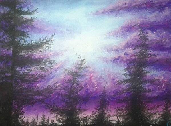 Purple Sunset Art Print featuring the painting Light Gaze by Jen Shearer