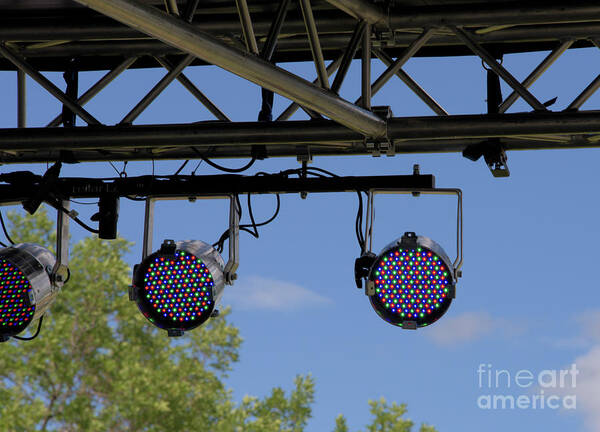 Spotlights Art Print featuring the photograph Lights Above the Stage by Kae Cheatham