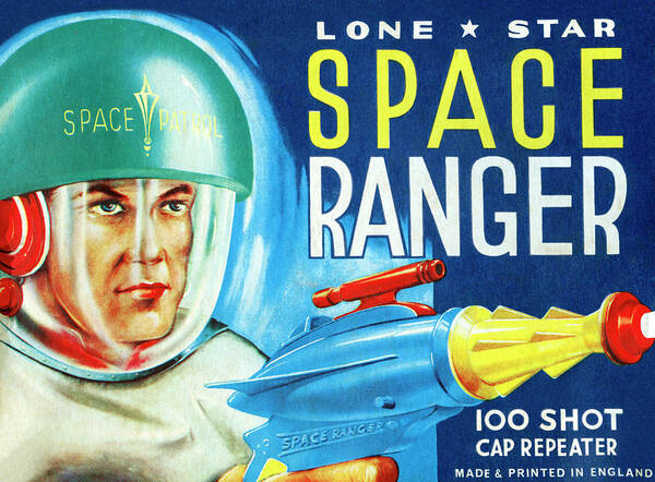 Vintage Toy Posters Art Print featuring the drawing Lone Star Space Ranger 100 Shot Cap Repeater by Vintage Toy Posters