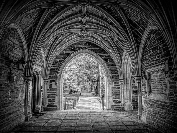 Architecture Art Print featuring the photograph Looking Through At Holder Hall BW by Kristia Adams