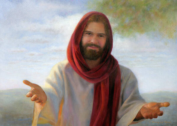 Jesus Christ Art Print featuring the painting Love of Jesus by Nancy Lee Moran