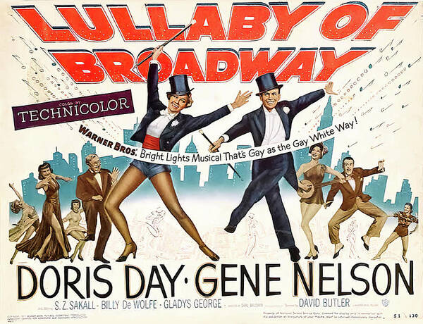 Lullaby Art Print featuring the mixed media ''Lullaby of Broadway'', with Doris Day, 1951 by Movie World Posters