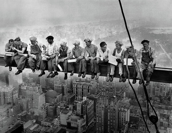 Lunch Atop A Skyscraper Art Print featuring the painting Lunch Atop a Skyscraper, New York Construction, 1932 by Historical Photo