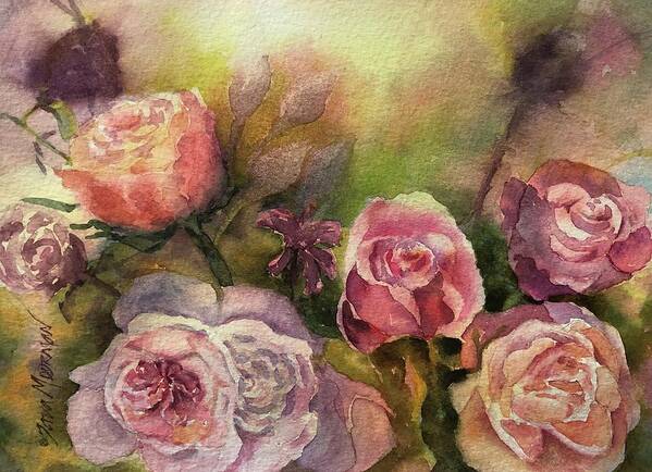  Art Print featuring the painting Lydias Roses by Tara Moorman