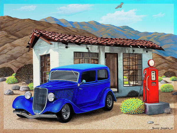 Car Art Print featuring the painting Lyle's Awesome Ride by Snake Jagger