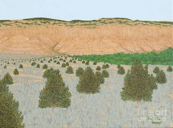 Mesas Art Print featuring the painting Mesa View from The Ranch by Doug Miller