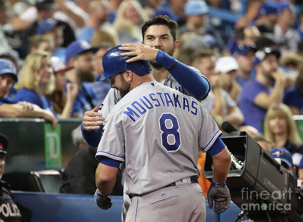 Three Quarter Length Art Print featuring the photograph Mike Moustakas and Eric Hosmer by Tom Szczerbowski