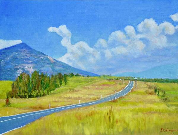 Mountain Art Print featuring the painting Mount Mitta Mitta and the Cudgewa Valley by Dai Wynn