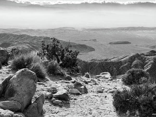 Landscape Art Print featuring the photograph Mountain Tops Black and White by Claude Dalley
