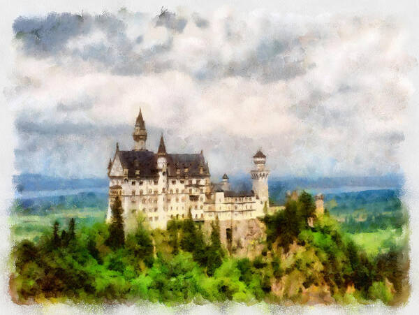 Neuschwanstein Art Print featuring the photograph Neuschwanstein Castle Bavaria Germany by Michelle Calkins