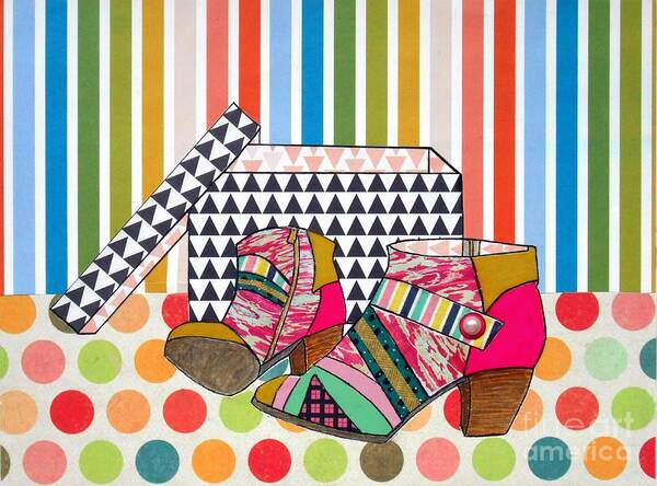 Boots Art Print featuring the mixed media New Boots by Jayne Somogy