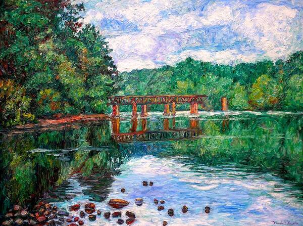 Landscape Art Print featuring the painting New River Trestle by Kendall Kessler
