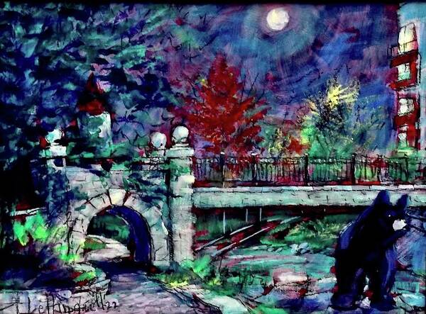 Painting Art Print featuring the painting Night Bear by Les Leffingwell