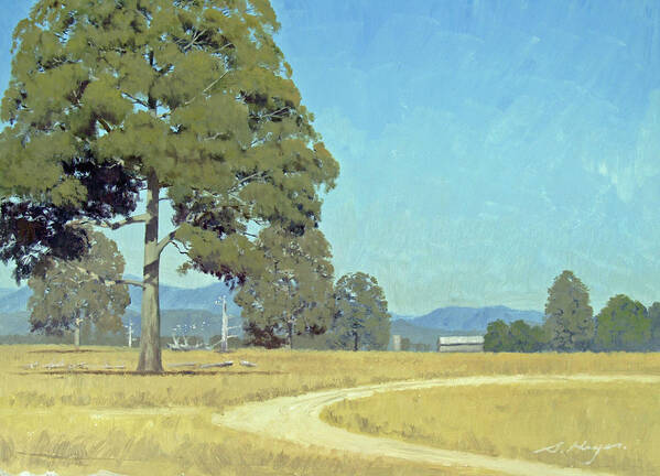 Australian Landscape Art Art Print featuring the painting North of Albury by Steven Heyen