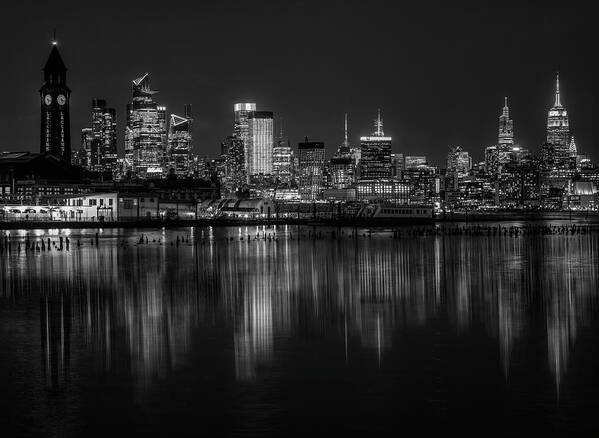 Nyc Art Print featuring the photograph NYC Skyline USA BW by Susan Candelario