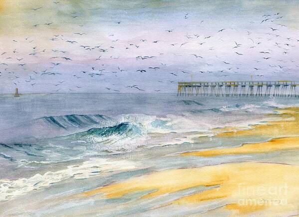 Ocean City Art Print featuring the painting Ocean City Maryland by Melly Terpening