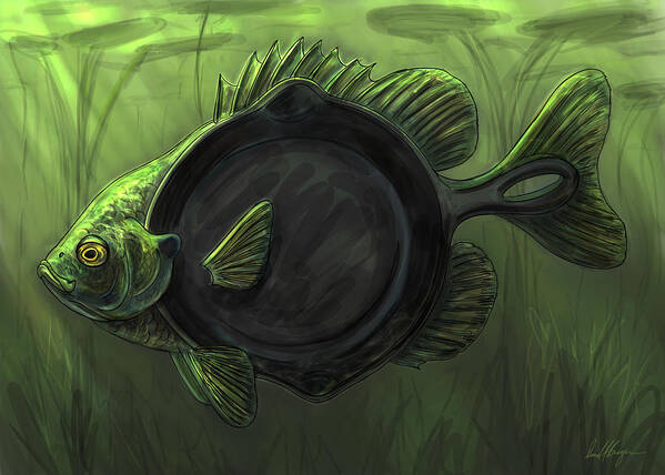 Panfish Art Print featuring the digital art Panfish by David Burgess