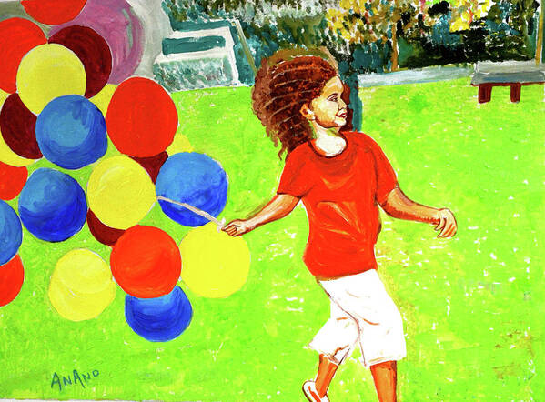 Child Factor Art Print featuring the painting Park And Play by Anand Swaroop Manchiraju