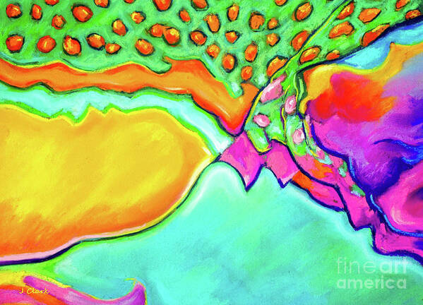 Abstract Art Print featuring the pastel Parrotfish 2 by John Clark