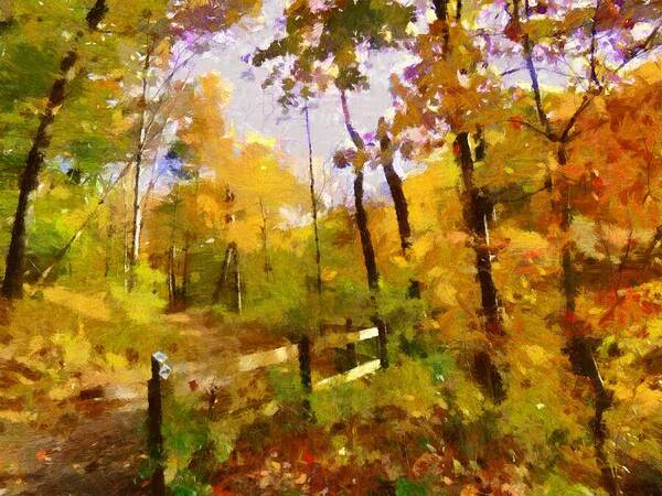 Autumn Art Print featuring the mixed media Path into November by Christopher Reed