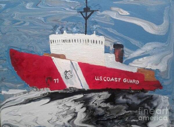 Coast Guard Icebreaker Polar Sea Art Art Print featuring the painting Polar Sea by Expressions By Stephanie