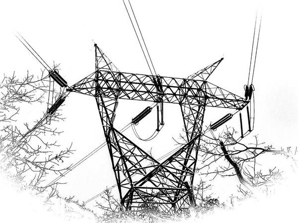 Power Lines Art Print featuring the photograph Power Lines by Louis Dallara