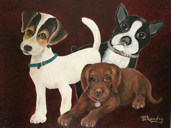 Puppy Art Print featuring the painting Puppy Love by Barbara Landry