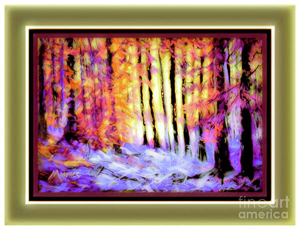  Art Print featuring the pastel Purple and Pine by Shirley Moravec