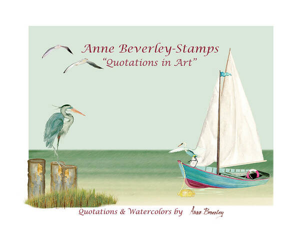 Book Art Print featuring the painting Quotations in Art by Anne Beverley-Stamps