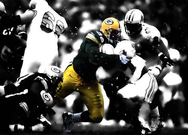 Reggie White Art Print featuring the mixed media Reggie White 1a by Brian Reaves