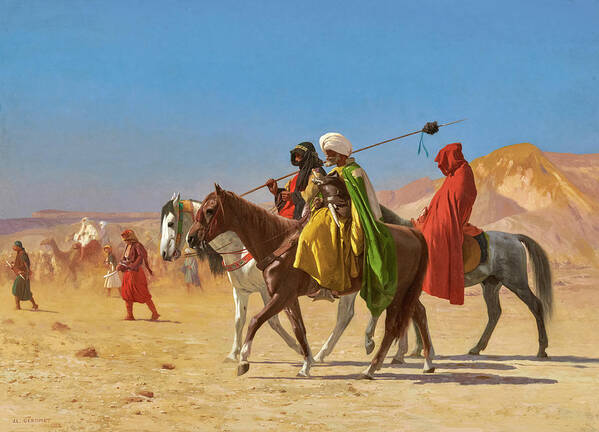 Jean-leon Gerome Art Print featuring the painting Riders Crossing the Desert, 1870 by Jean-Leon Gerome