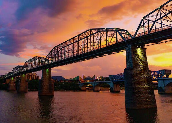 Bridge Art Print featuring the photograph River City by GraphiGlyphics Photography