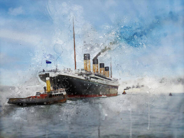 Steamer Art Print featuring the digital art R.M.S. Titanic by Geir Rosset