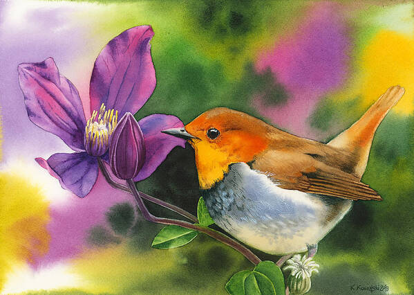 Robin Art Print featuring the painting Robin by Espero Art