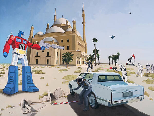 Astronaut Art Print featuring the painting Rock the Casbah by Scott Listfield