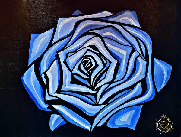  Art Print featuring the painting Rosa Blu by Emanuel Alvarez Valencia