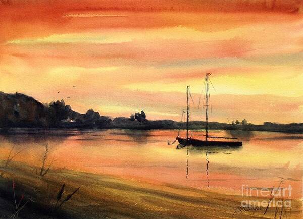 Sunset Art Print featuring the painting Sailor's Delight by Joseph Burger
