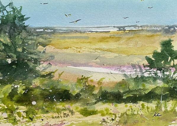  Beach Art Print featuring the painting Salt Marsh 2 by Kellie Chasse