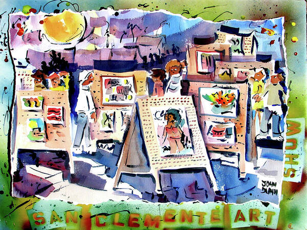 San Clemente Art Print featuring the painting San Clemente Art Show by John Dunn