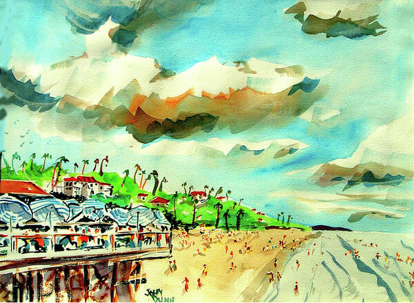 San Clemente Art Print featuring the painting San Clemente Clouds by John Dunn