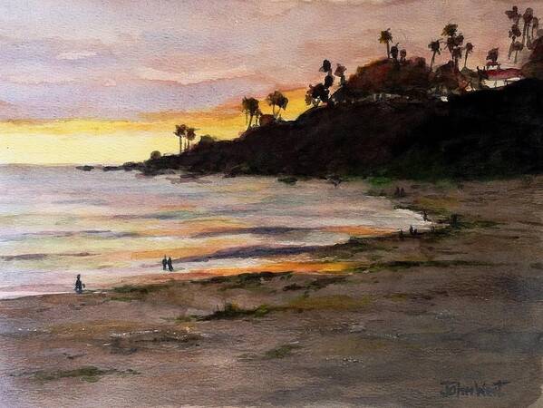 San Clemente Art Print featuring the painting San Clemente Sunset by John West
