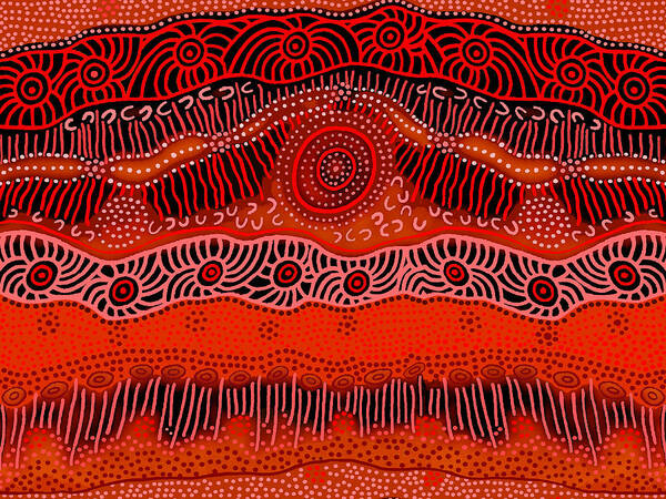 Red Bioluminescence On Drugs Art Print featuring the digital art Scarlet Bioluminescence by Vagabond Folk Art - Virginia Vivier