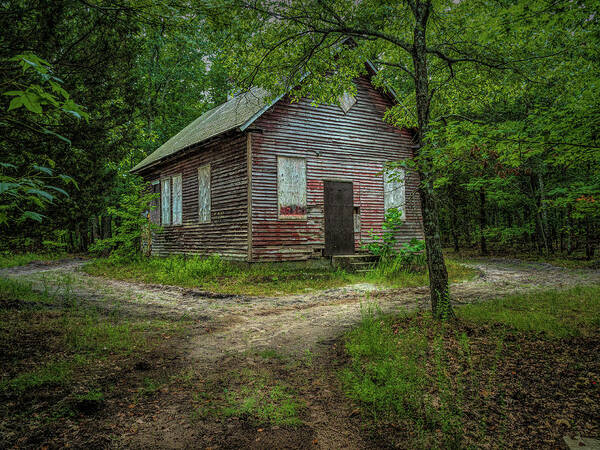 Atsion Art Print featuring the photograph Schoolhouse In The Woods by Kristia Adams