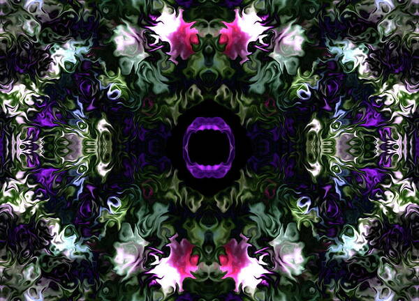 #abstract #abstractart #digital #digitalart #wallart #markslauter #homedecor #facemask #apparel #stationary #puzzle #emotion #scream Art Print featuring the digital art Silent Scream by Mark Slauter