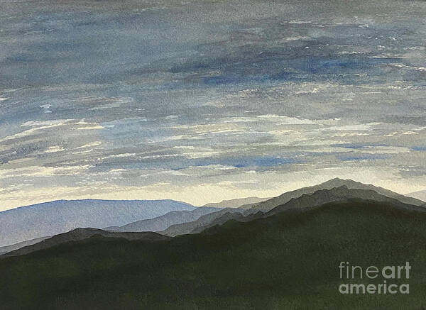 Sky Art Print featuring the painting Sky and Mountains by Lisa Neuman