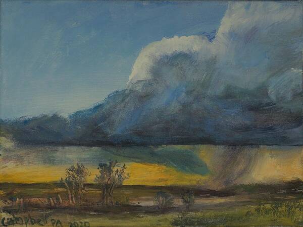 Plein Air Art Print featuring the painting Small Storm Cloud by Helen Campbell