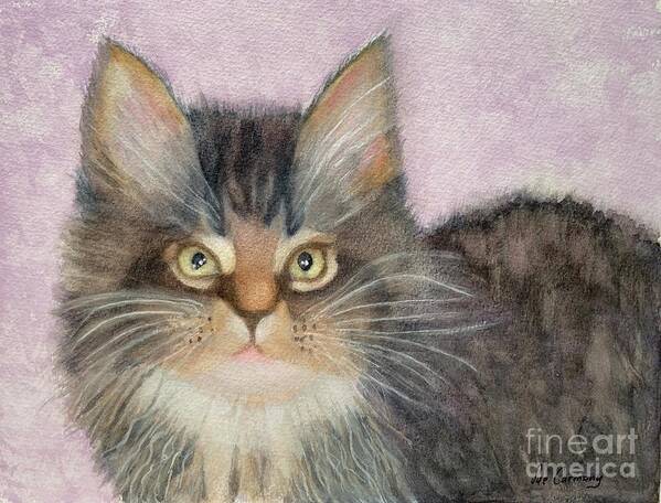 Maine Coon Art Print featuring the painting Snickers by Sue Carmony