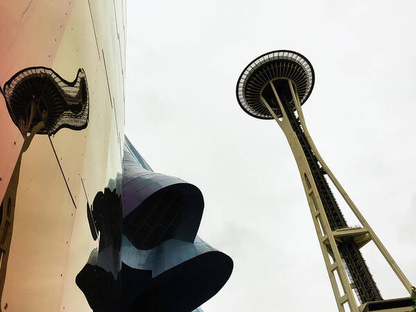 Seattle Art Print featuring the photograph Space Needle and reflection by Aashish Vaidya