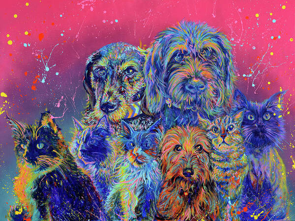 Pets Art Print featuring the painting Squad by Jacob Wayne Bryner