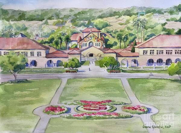 Stanford University Art Print featuring the painting Stanford University by Liana Yarckin